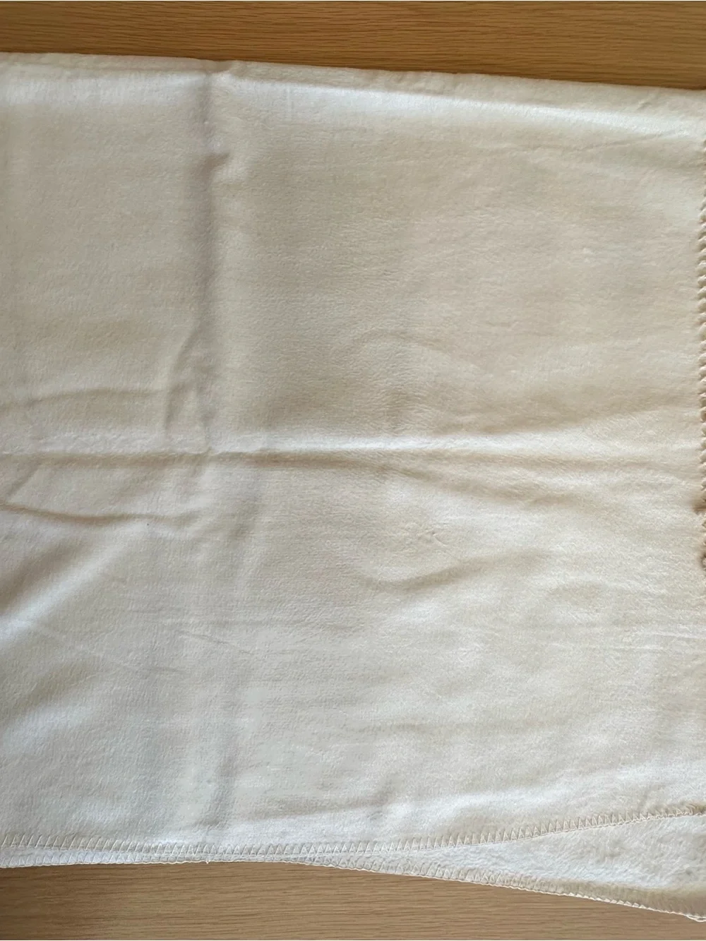 JC Penny Cream Cotton Fringe Bath Throw